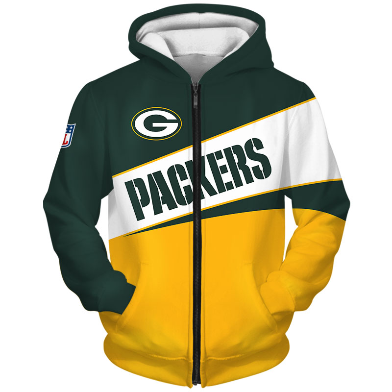 Green Bay Packers Hoodie 3D Zip Hoodie - Image 2