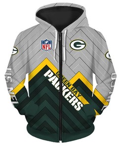 Green Bay Packers Hoodie 3D Zip Hoodie 3D Zip Hoodie Pullover Size S-5Xl