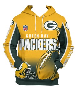 Green Bay Packers Hoodie 3D Zip Hoodie Cute Flame Balls Graphic Gifts for Fans