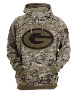 Green Bay Packers Hoodie Army Graphic Zip Hoodie Pullover Gift for Fans