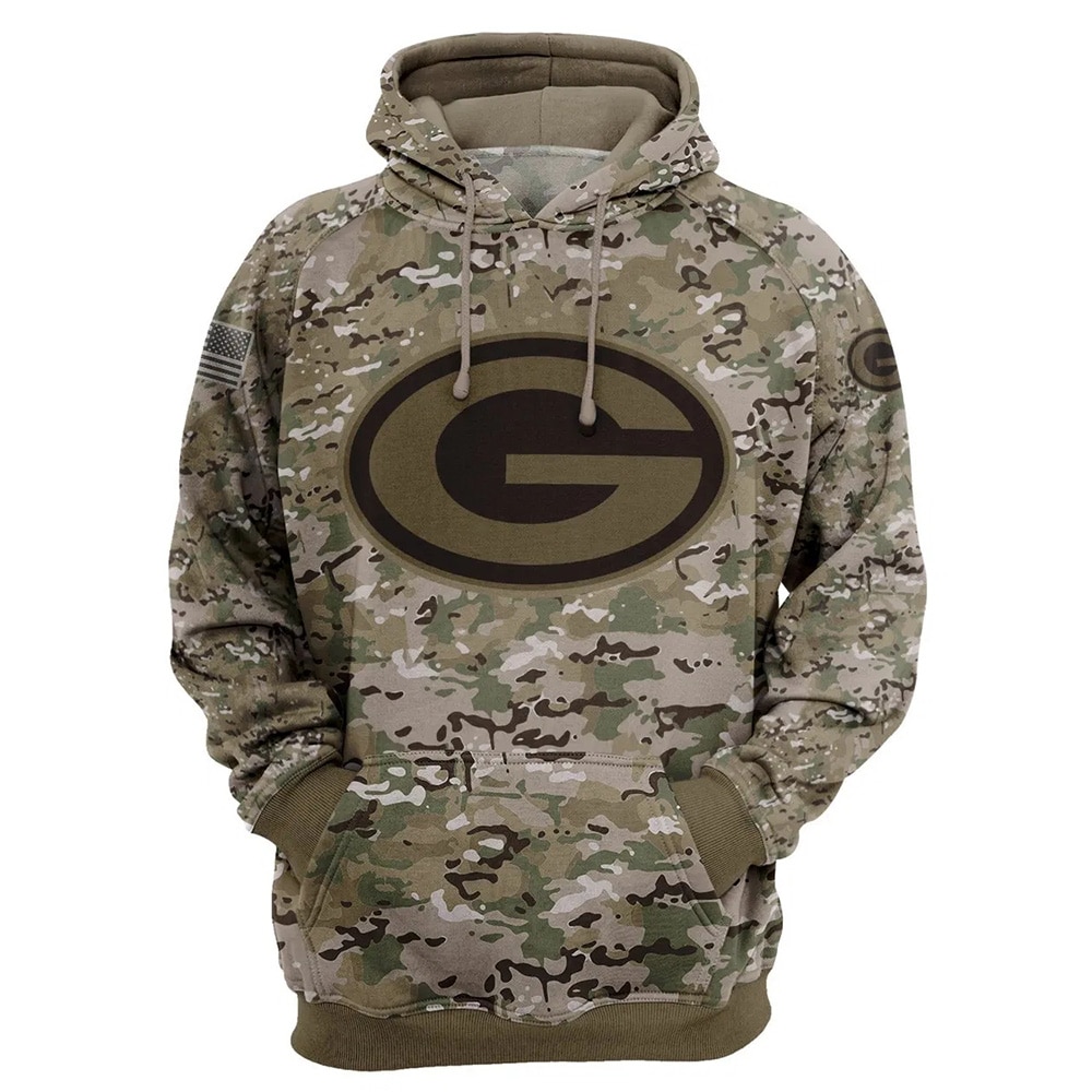 Green Bay Packers Hoodie Army Graphic Zip Hoodie Pullover Gift for Fans