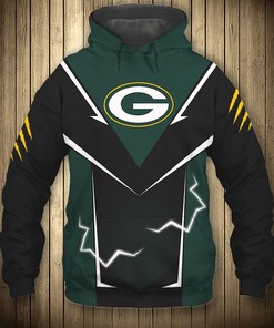 Green Bay Packers Hoodie Lightning Graphic Gifts for Fans