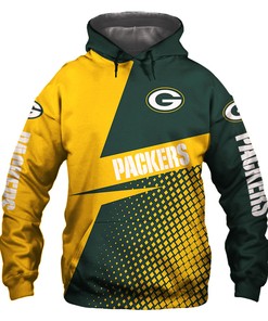 Green Bay Packers Hoodie Longsleve Zip Hoodie for Fan