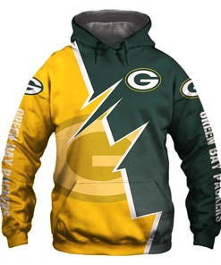 Green Bay Packers Hoodie Zigzag Graphic Zip Hoodie Gift for Fans
