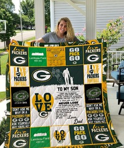 Green Bay Packers Letter To My Son Quilt Blanket Bedding Set
