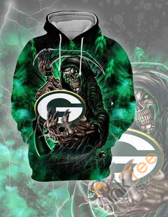 Green Bay Packers Skull Hoodie 3d