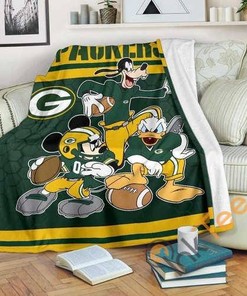 Green Bay Packers Team Sherpa Fleece Blanket Gifts for Family, for Couple