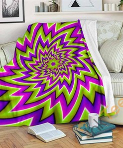Green Big Bang Moving Optical Illusion Sherpa Fleece Blanket Gifts for Family, for Couple