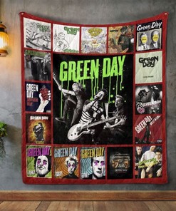 Green Day Band Style Retro Collection Quilt Blanket Bedding Set