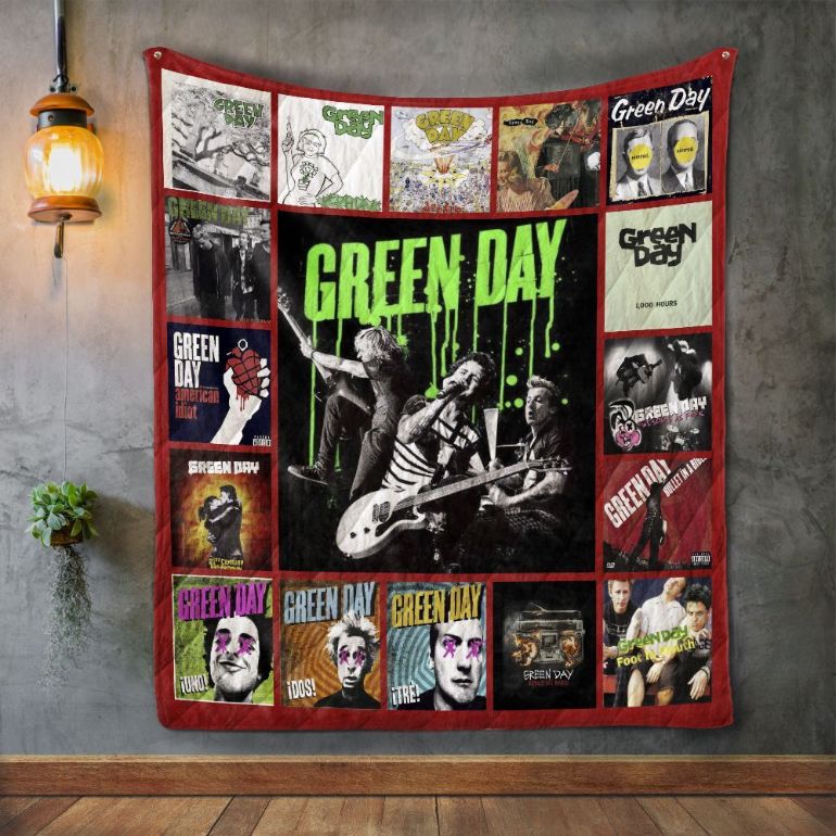Green Day Band Style Retro Collection Quilt Blanket Bedding Set
