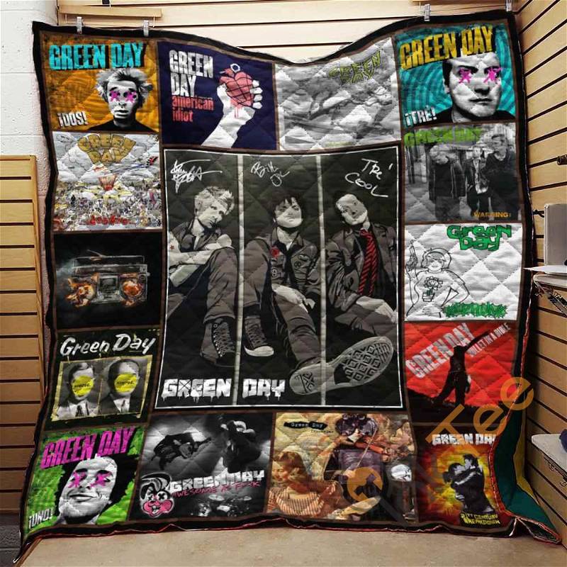 Green Day Fan Quilt Blanket Bedding Set
