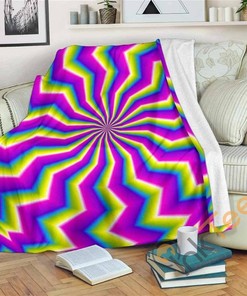 Green Dizzy Moving Optical Illusion Sherpa Fleece Blanket Gifts for Family, for Couple