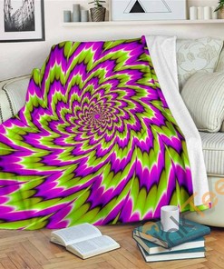 Green Explosion Moving Optical Illusion Sherpa Fleece Blanket Gifts for Family, for Couple