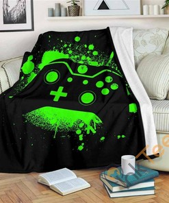 Green Grunge Xb Sherpa Fleece Blanket Gifts for Family, for Couple