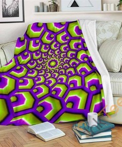 Green Hive Moving Optical Illusion Sherpa Fleece Blanket Gifts for Family, for Couple