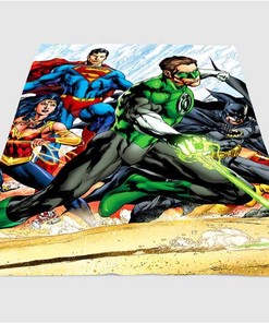 Green Lantern Justice League Sherpa Fleece Blanket Gifts for Family, for Couple