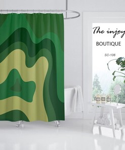 Green Mountain Shower Curtain For Bathroom, Natural Landscape Waterproof Bathroom Curtain, Bathtubs Curtains