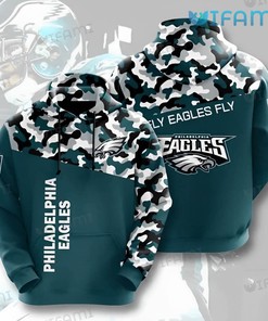 Green Philadelphia Eagles Hoodie 3D Camo Fly Eagles Fly Philadelphia Eagles Gift