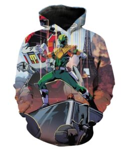 Green Power Ranger Mighty Morphing Power Rangers Hoodie 3D