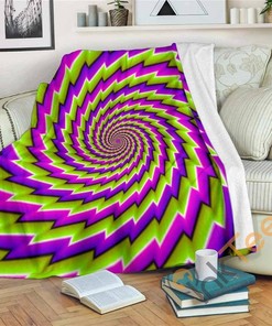 Green Twisted Moving Optical Illusion Sherpa Fleece Blanket Gifts for Family, for Couple