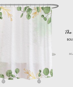 Green Vine Shower Curtain For Bathroom, Minimalism Home Decor, Waterproof Washable Bath Curtain