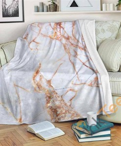 Grey Bronze Marble Sherpa Fleece Blanket Gifts for Family, for Couple