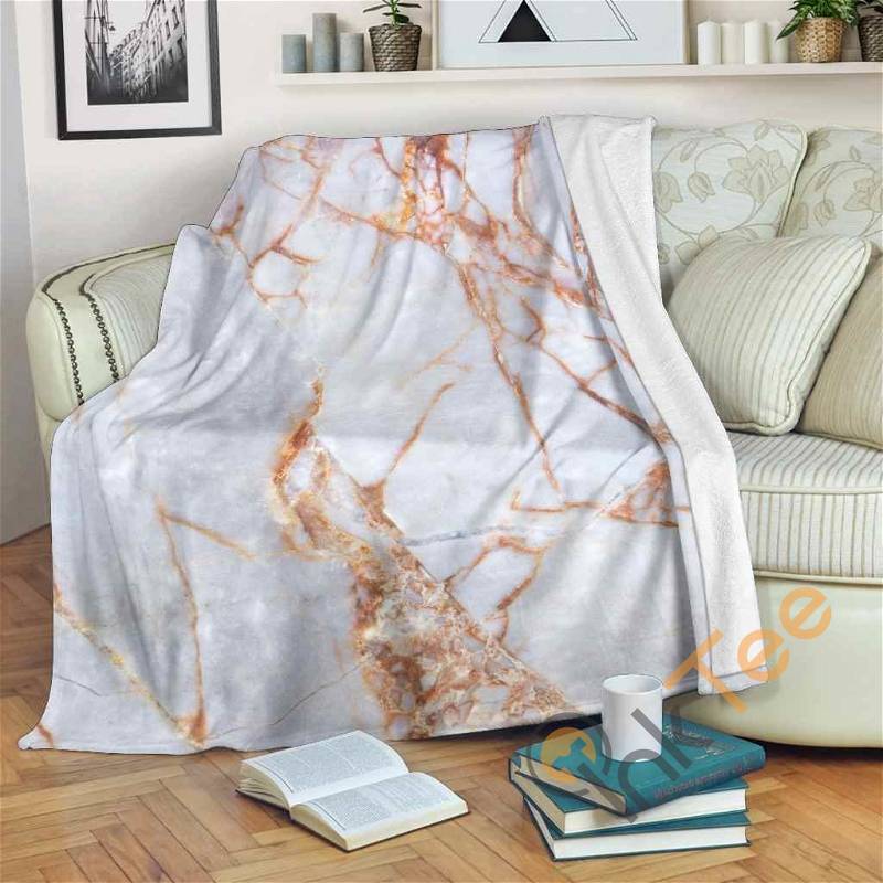 Grey Bronze Marble Sherpa Fleece Blanket Gifts for Family, for Couple