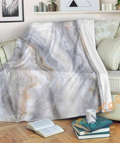 Grey Marble Sherpa Fleece Blanket Gifts for Family, for Couple