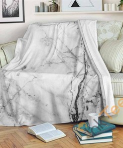 Grey Marble Texture Sherpa Fleece Blanket Gifts for Family, for Couple
