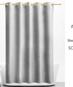 Grey Velvet Shower Curtain, Waterproof Shower Curtain, Green Modern Home Bathroom Decoration