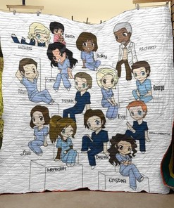 GreyS Anatomy Tv Series Quilt Blanket Bedding Set