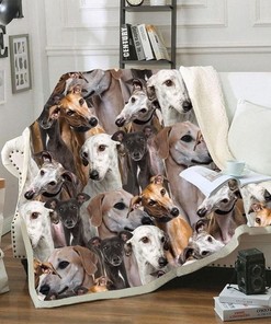 Greyhound Dog Lover Quilt Blanket Bedding Set for Home Décor