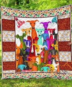 Greyhound Dog Quilt Blanket Bedding Set