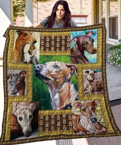 Greyhound Drawing Art Quilt Blanket Bedding Set