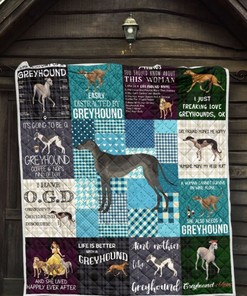 Greyhound Life Is Better With A Greyhound Quilt Blanket Bedding Set