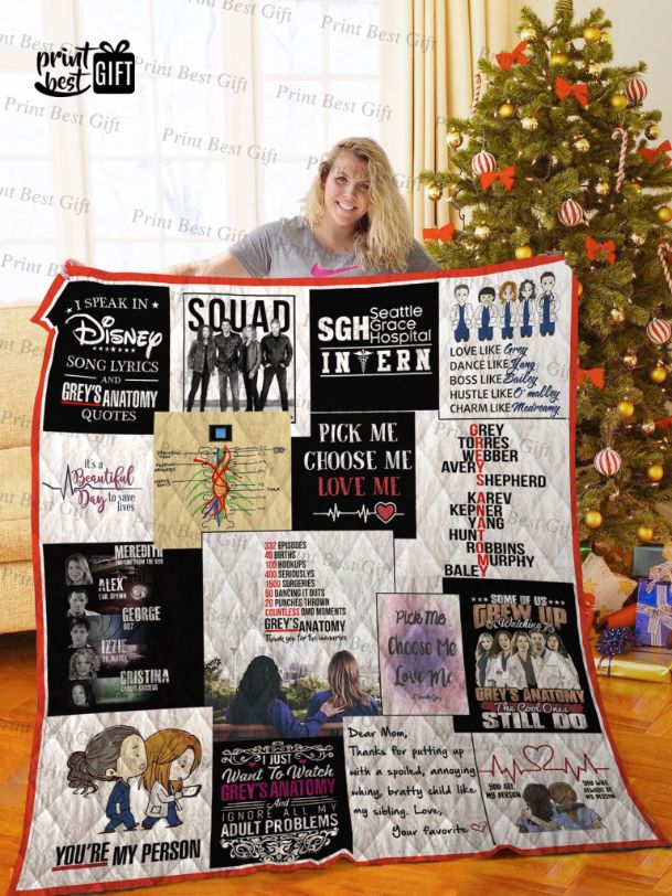Grey's Anatomy Poster Pick Me Choose Me Love Me Collection Quilt Blanket Bedding Set