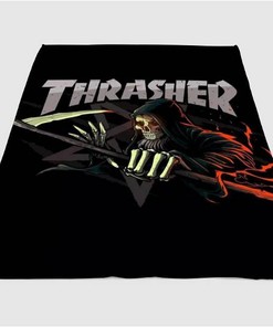 Grim Ripper Thrasher Sherpa Fleece Blanket Gifts for Family, for Couple