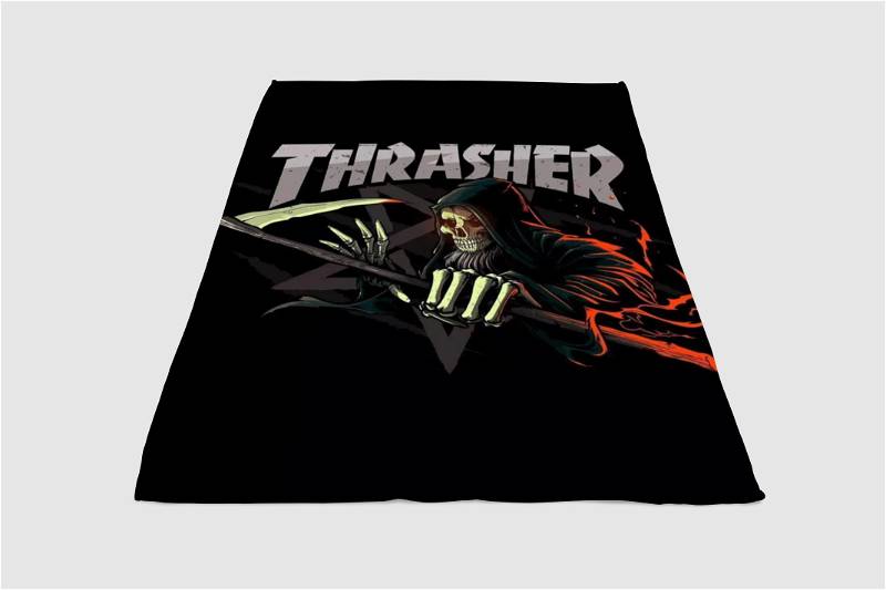 Grim Ripper Thrasher Sherpa Fleece Blanket Gifts for Family, for Couple