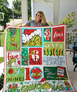 Grinch 12 Days Of Grinchmas Collection Quilt Blanket Bedding Set