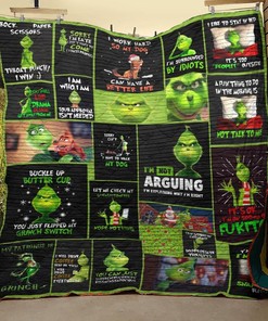 Grinch 2018 Best Memes Images And Quotes Quilt Blanket Bedding Set