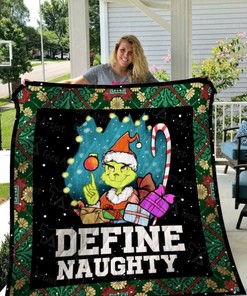 Grinch Christmas Define Naughty Collection Quilt Blanket Bedding Set
