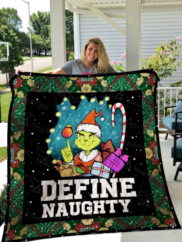 Grinch Christmas Define Naughty Collection Quilt Blanket Bedding Set