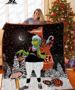 Grinch Cincinnati Bengals Quilt Blanket Bedding Set