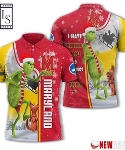 Grinch Stole Maryland Terrapins in Christmas Polo Shirt