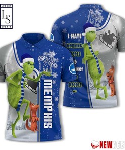 Grinch Stole Memphis Tigers in Christmas Polo Shirt