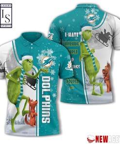Grinch Stole Miami Dolphins in Christmas Polo Shirt