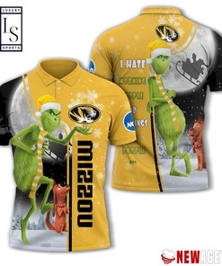 Grinch Stole Missouri Tigers in Christmas Polo Shirt
