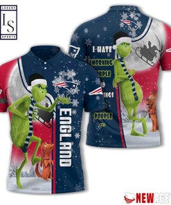 Grinch Stole New England Patriots in Christmas Polo Shirt