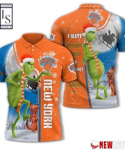 Grinch Stole New York Knicks in Christmas Polo Shirt