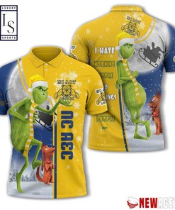 Grinch Stole North Carolina At Aggies in Christmas Polo Shirt